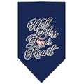 Mirage Pet Products Well Bless Your Heart Screen Print BandanaNavy Blue Large 66-156 LGNB